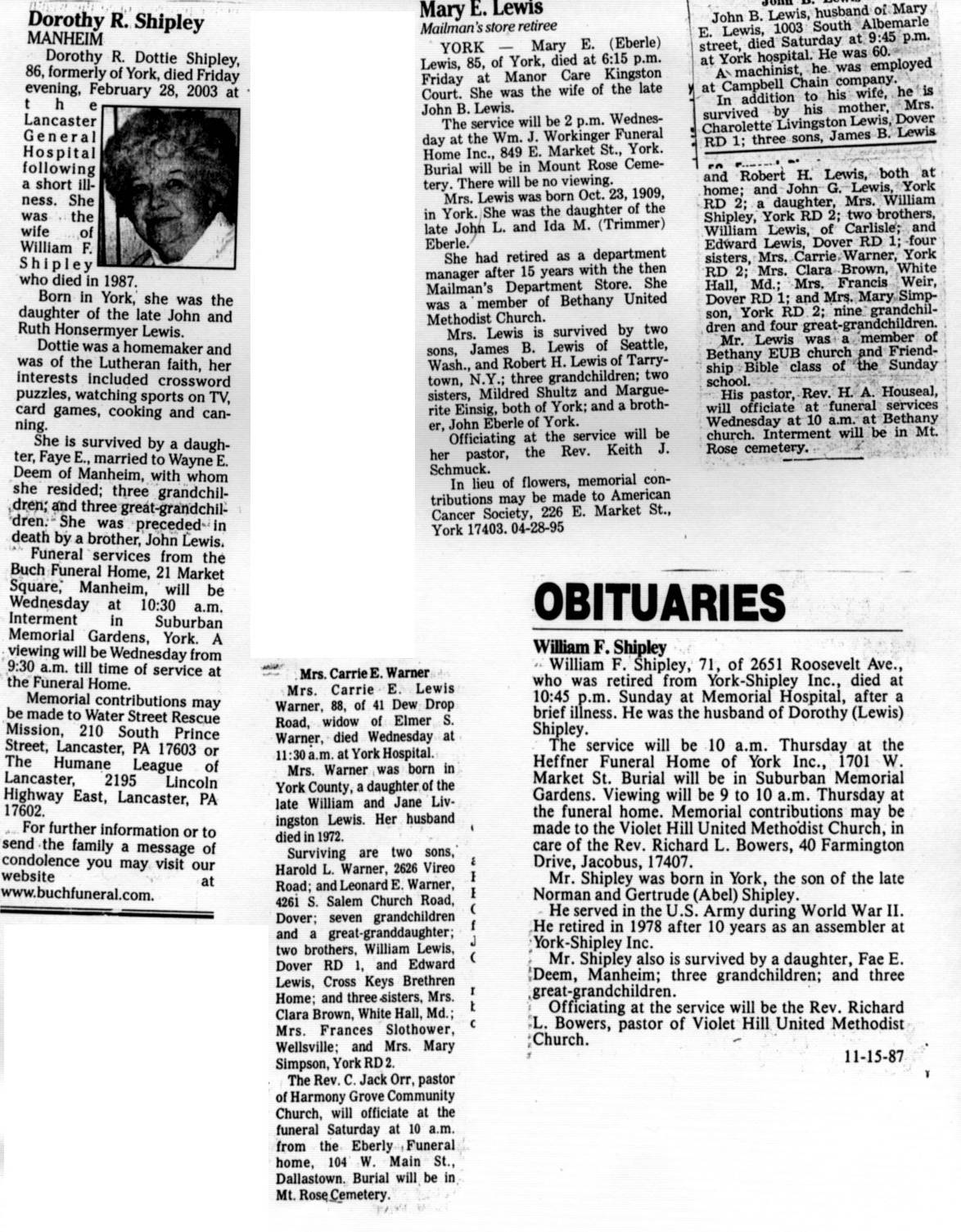 lewistown sentinel obituaries today
