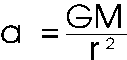 a = GM / (r^2)